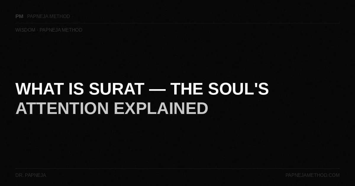 What is Surat — The Soul's Attention Explained, Dr Papneja. Papneja Method