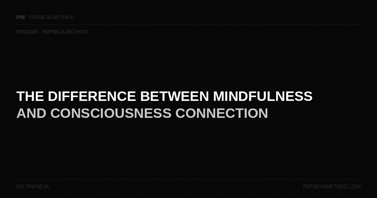 The Difference Between Mindfulness and Consciousness Connection — Papneja Method
