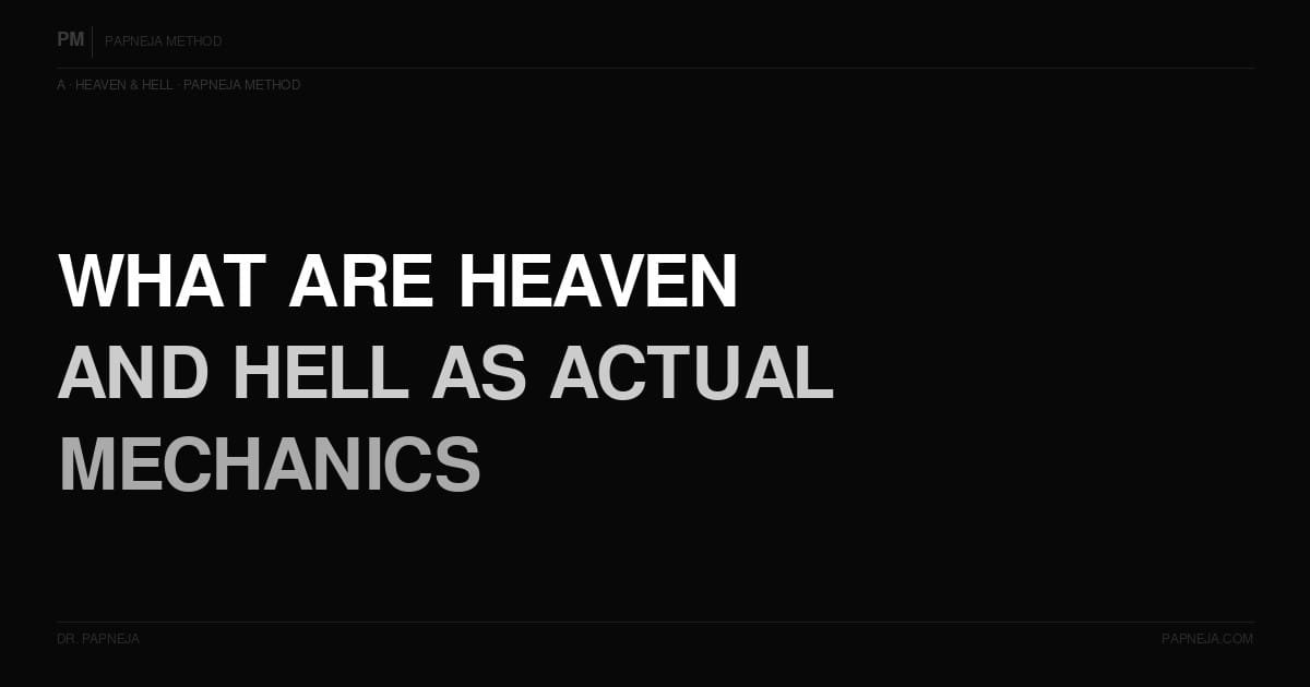 A01. What are heaven and hell — not as theology but as actual mechanics? Papneja Method. Dr Papneja