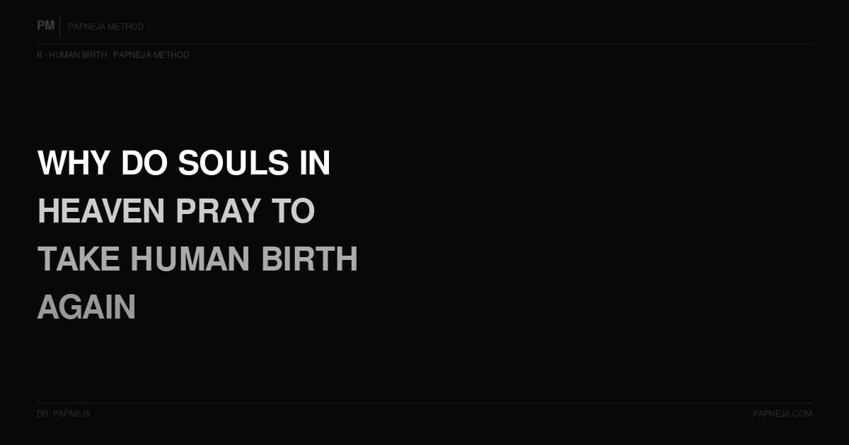 B03. Why do souls in heaven pray to take human birth again?