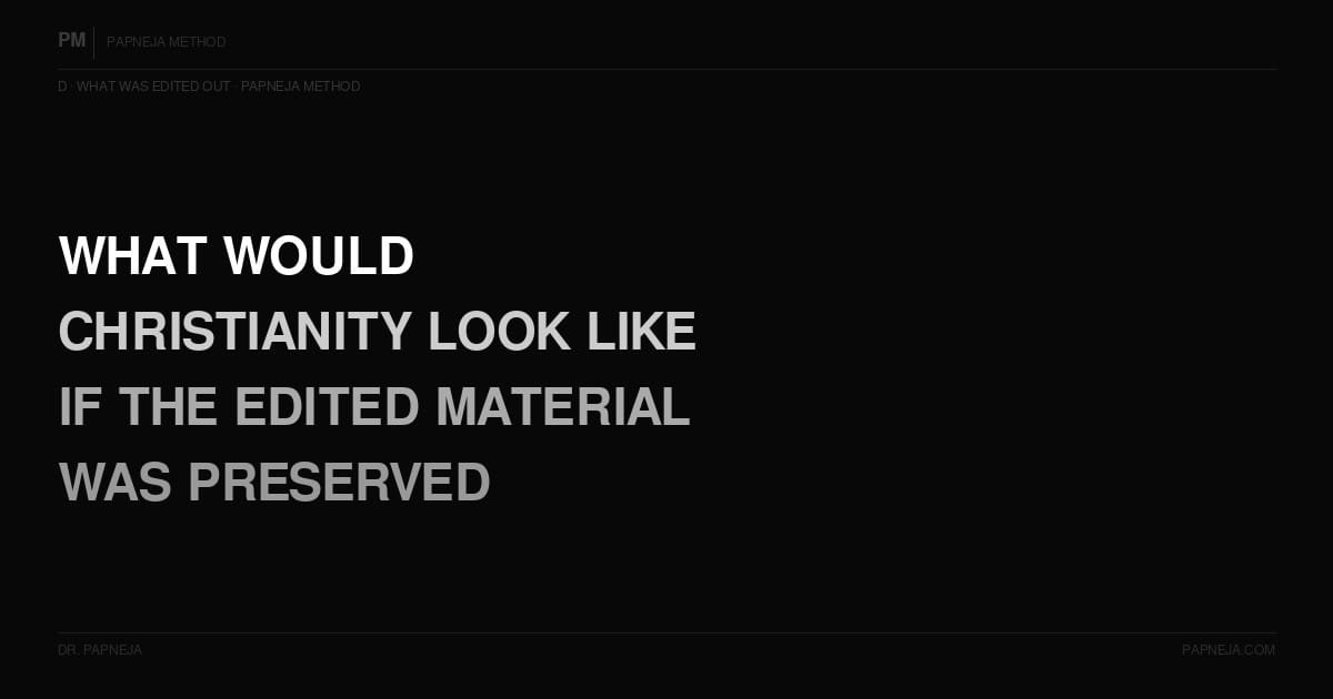 D05. What would Christianity look like if the edited-out material had been preserved?