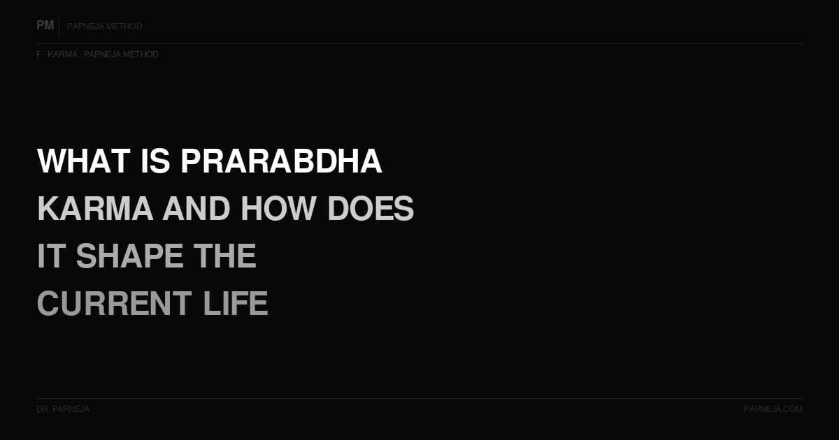 F04. What is Prarabdha karma and how does it shape the current life?