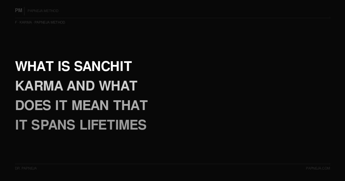 F05. What is Sanchit karma and what does it mean that it spans lifetimes?