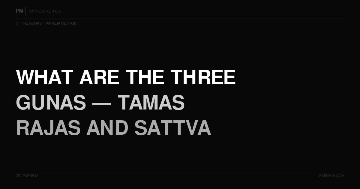 G01. What are the three Gunas — Tamas, Rajas, and Sattva?