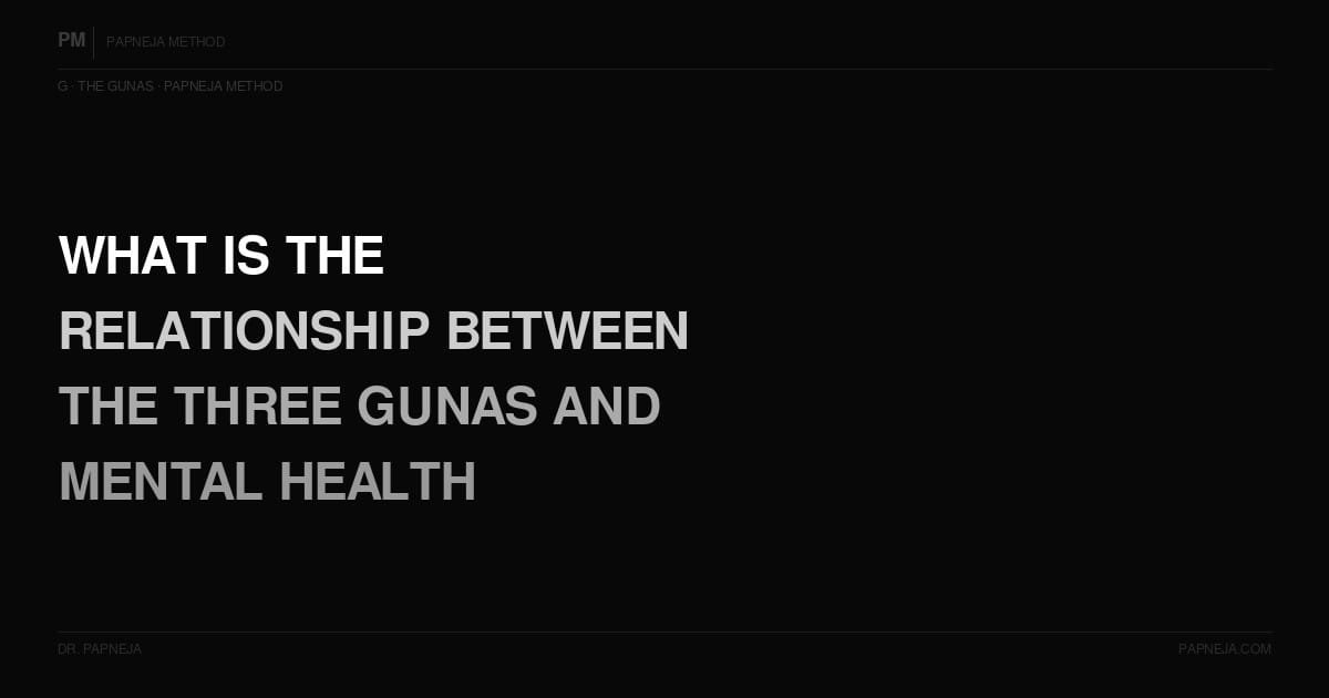 G08. What is the relationship between the three Gunas and mental health?