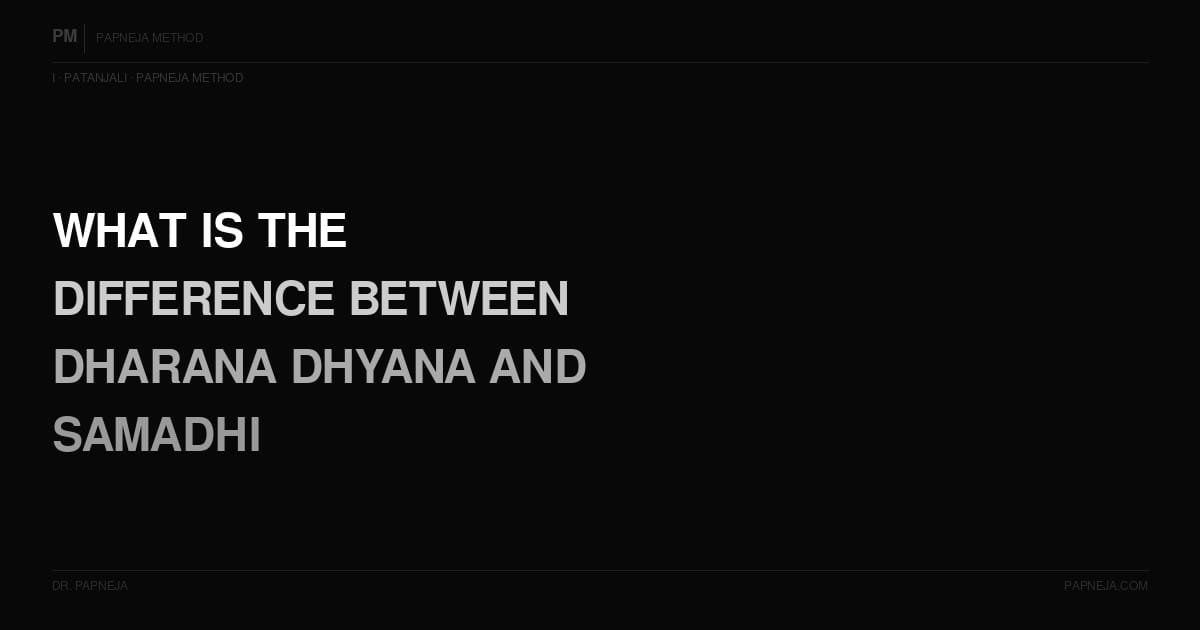 I03. What is the difference between Dharana, Dhyana, and Samadhi?