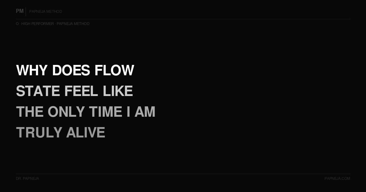 O06. Why does flow state feel like the only time I am truly alive?