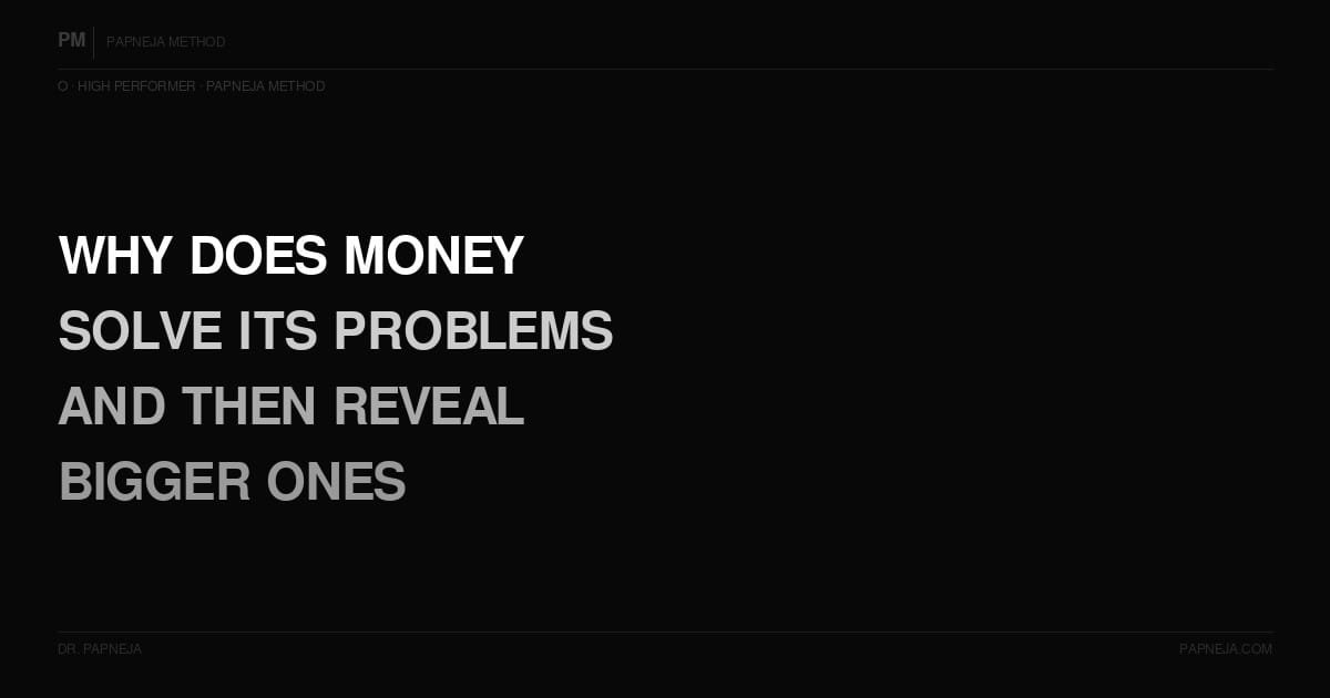O13. Why does money solve the problems it was supposed to and then reveal bigger ones?