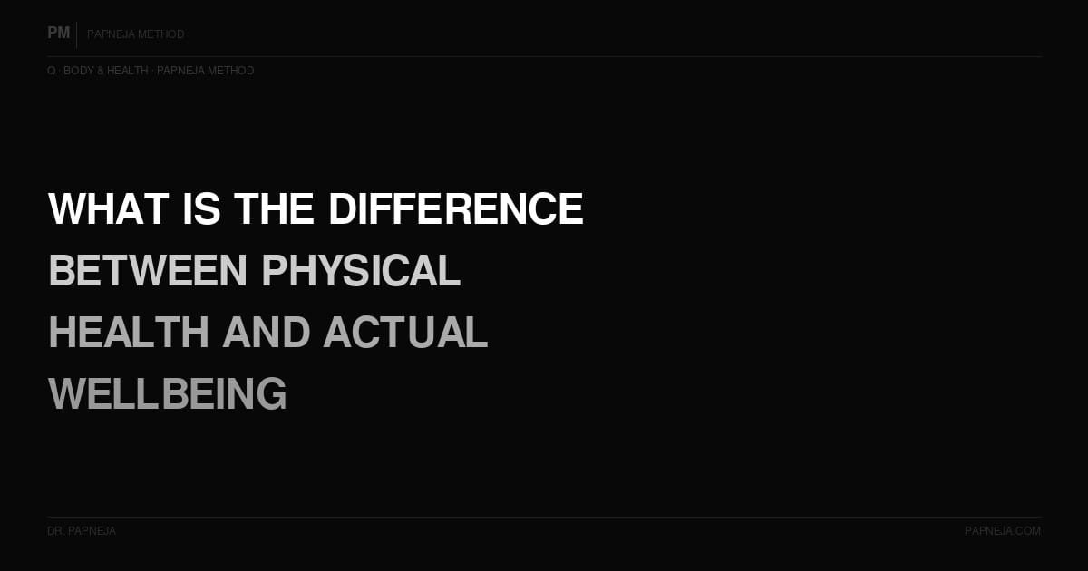 Q07. What is the difference between physical health and actual wellbeing?