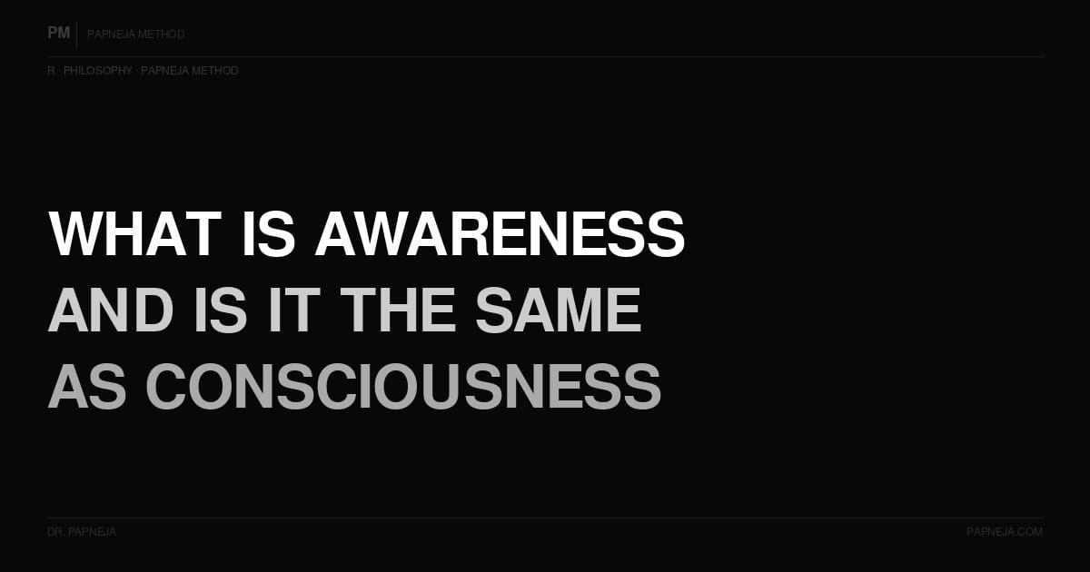 R22. What is awareness — is it the same as consciousness?